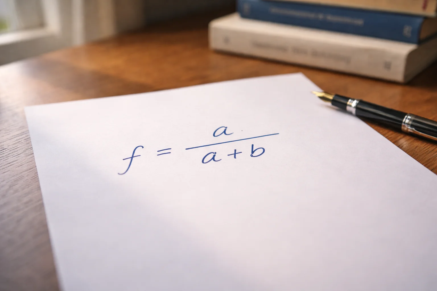Wiskundige formule op papier voor Kelly Criterion inzetberekening