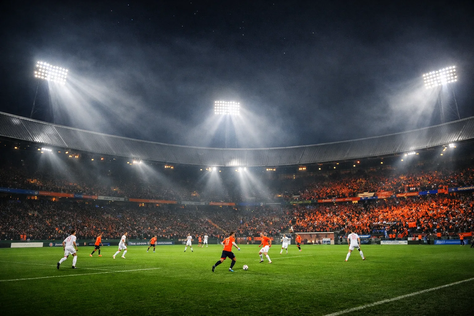 Nederlandse club speelt Europese wedstrijd onder de lampen